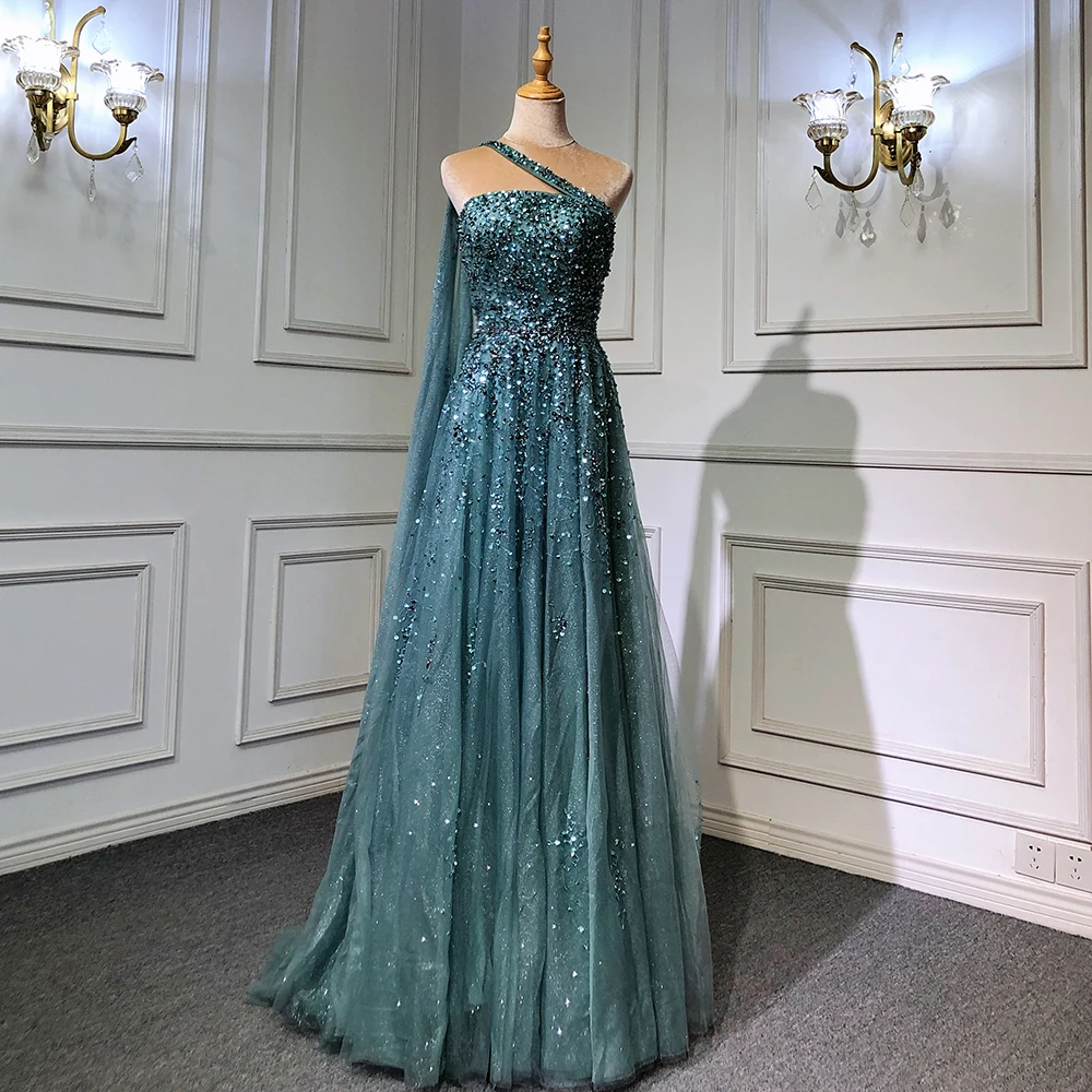 fall evening dresses for women Broad Off The Shoulder Floral Beaded Sequin V Neck Special Occasion Qu –  WenLeeBridal main image 0