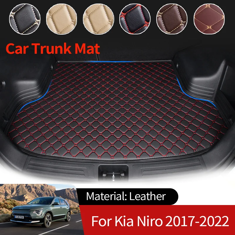 

Leather Car Boot Liner Cargo Rear Trunk Mats Luggage FLoor Tray Waterproof Carpet Accessories for Kia Niro Hybrid DE 2017~2022