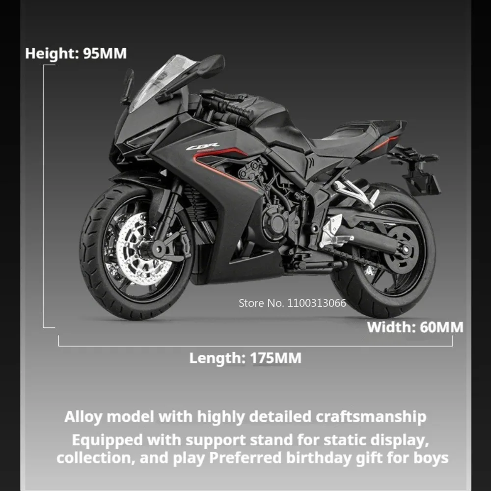 1:12 Honda CBR650R CBR1000 Model Toy Motorbikes Alloy Diecast Shock Absorption Sound Light Front Wheel Steering Motorcycle Toys
