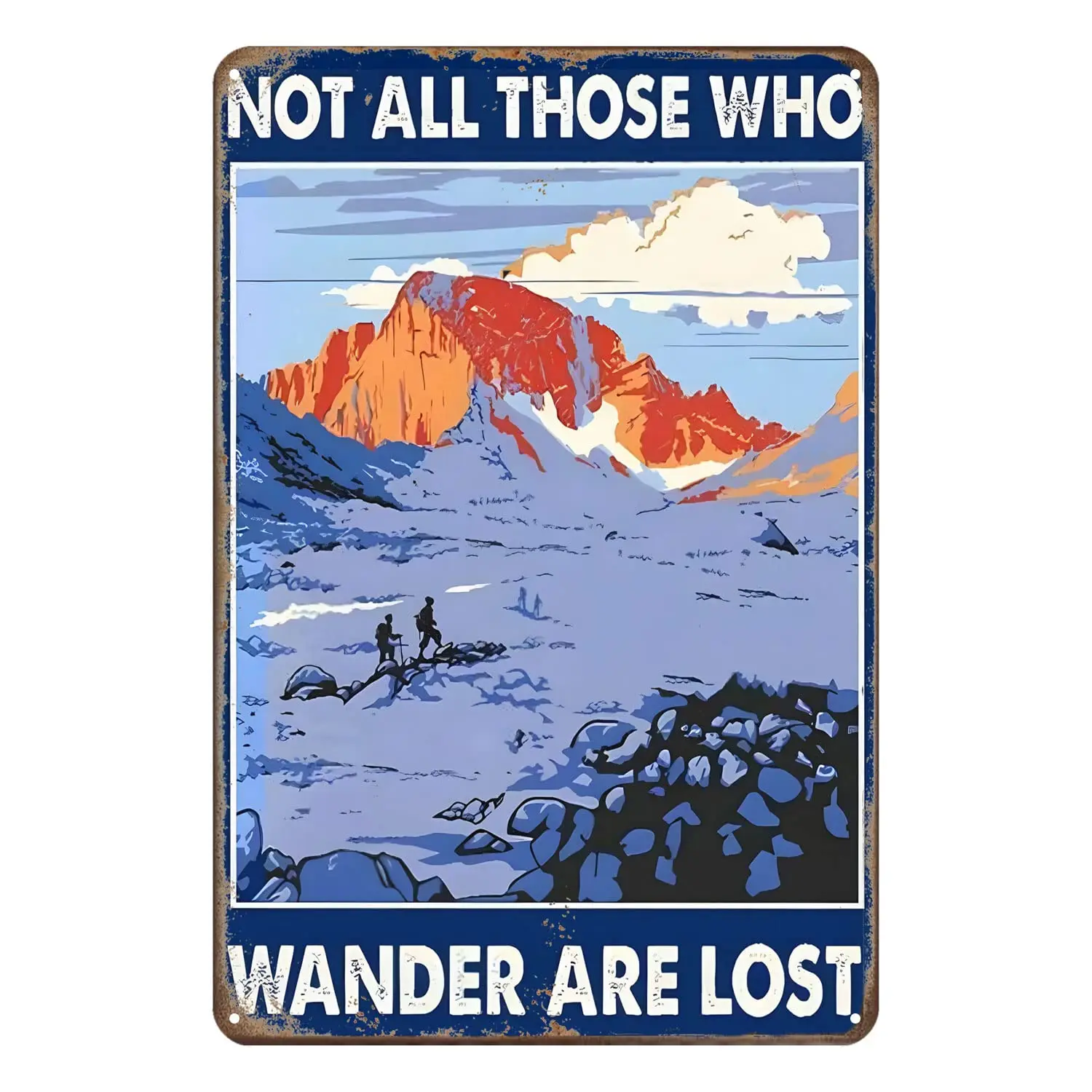 Trekking Not All Those Who Wander are Lost Mountain Tin Sign Vintage Art Wall Decor Sign 8x12 Inches Home Kitchen Bar Patio Cave