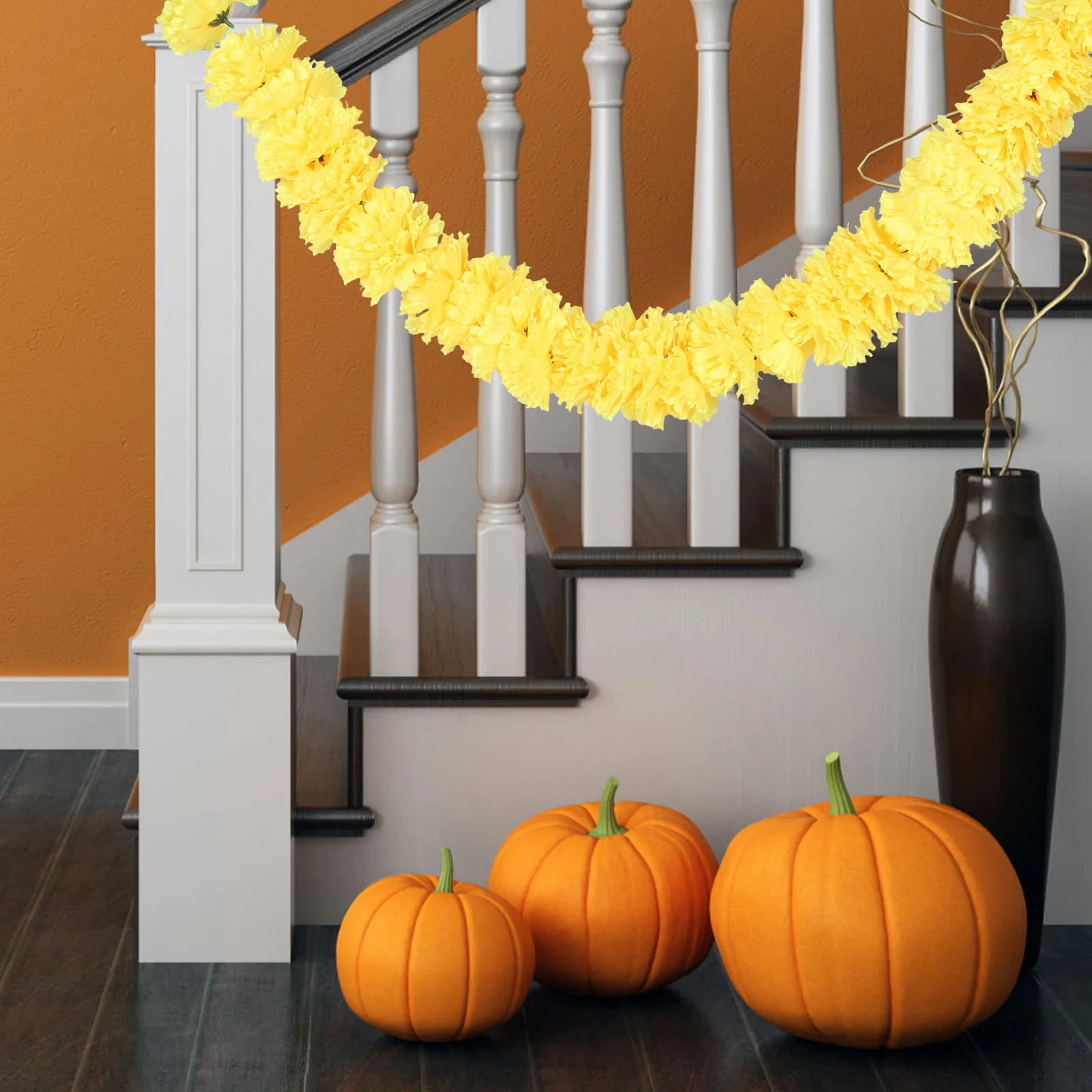 

Mexican Day of The Dead Marigold Halloween Decorations Party Flower Mantle Bedroom Kitchen Outdoor Garden Supplies
