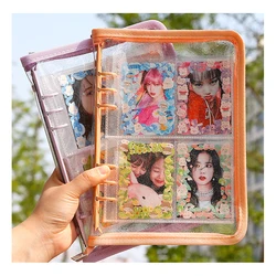 Sharkbang New Arrival A5 Zipper Binder Collect Book Glitter Cover Organizer Journal Notebook Bullet Transparent PVC Photo Album