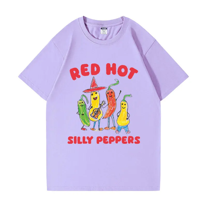 Śmieszne Silly Peppers T Shirt Cartoon Harajuku T-shirt Mężczyźni Kobiety Stylowe Wysokiej Jakości Vintage Oversized Bawełniane Koszulki Z Krótkim Rękawem