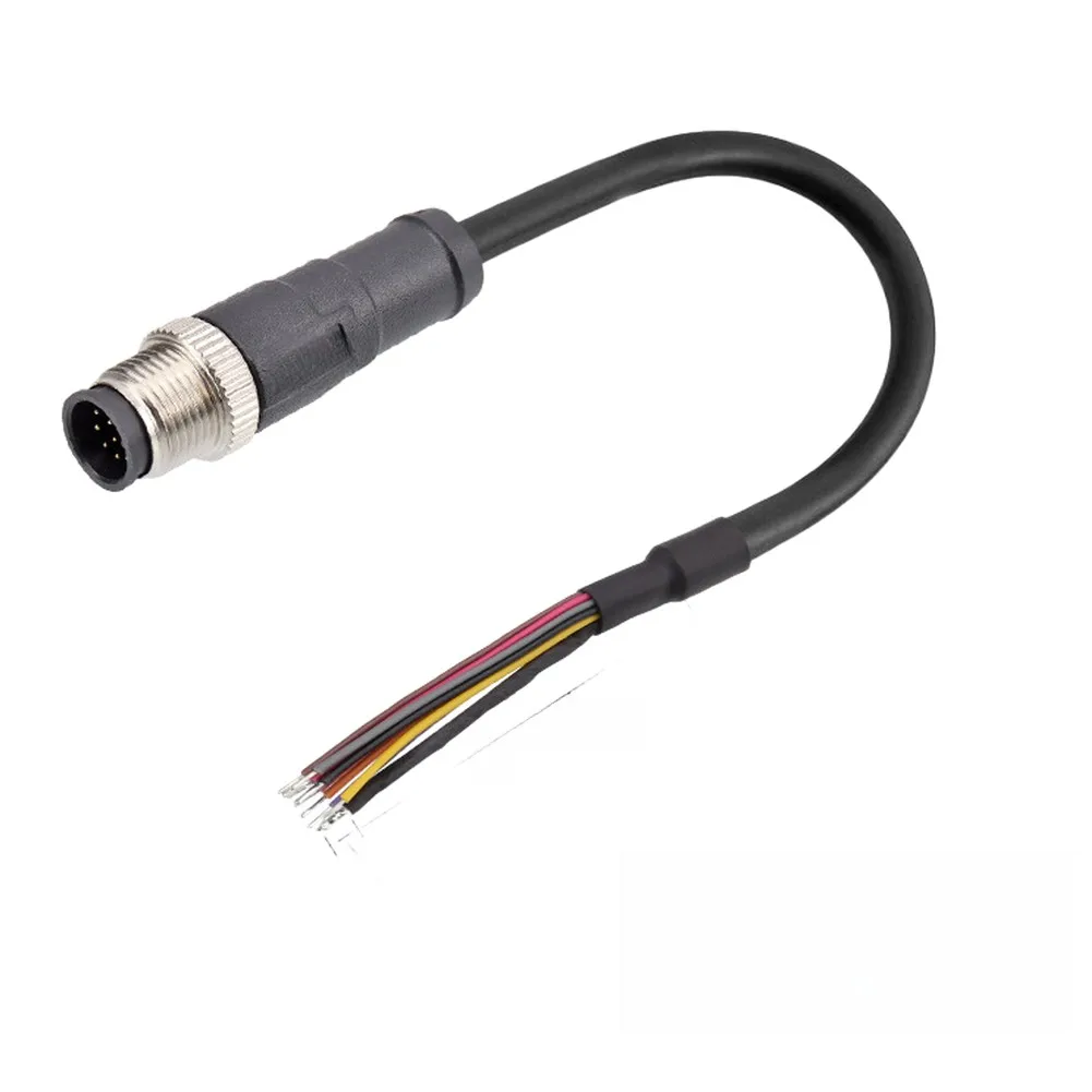 1pc 5-Pin B-Coded Shielded Straight Male Overmolded Terminal With 1M PUR Cable For Sensors Industrial Equipment