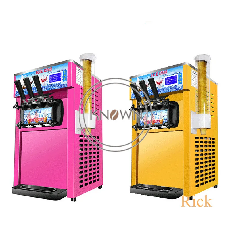 

16L/H Commercial Soft Ice Cream Machine Air-cooling Electric 3 Flavor Sweet Cone Ice Cream Roll Maker Vending Machine