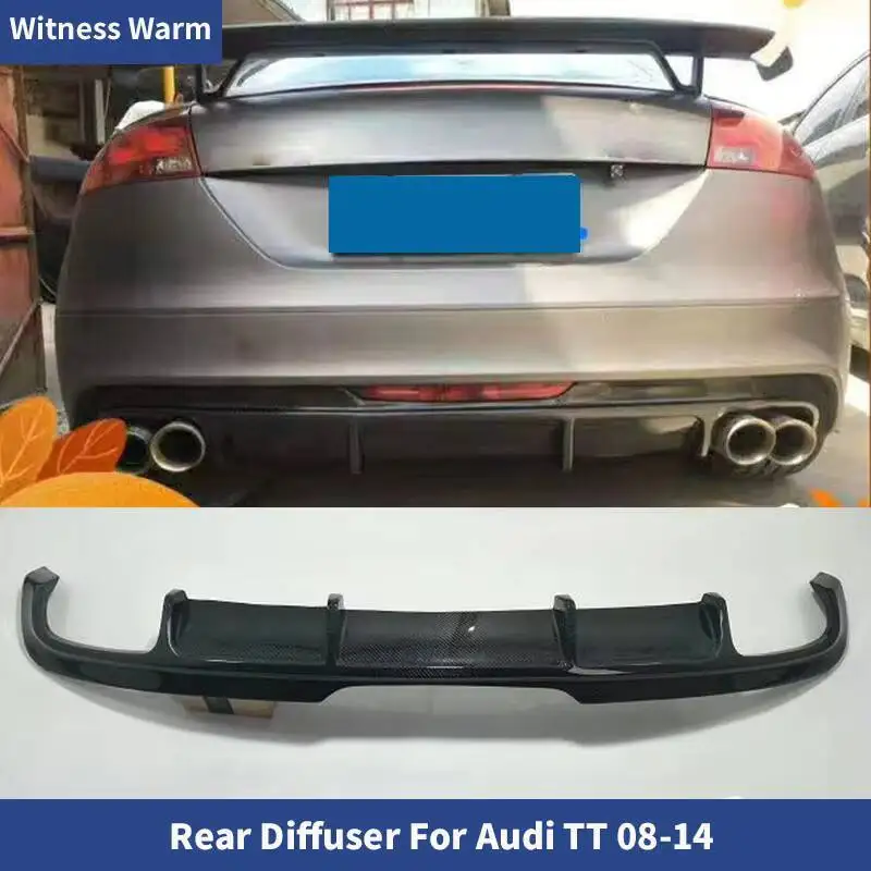 Pour Audi TT fibre de carbone FRP non peint diffuseur arrière pare-chocs lèvre becquet 2008-2014 Kit de carrosserie de voiture
