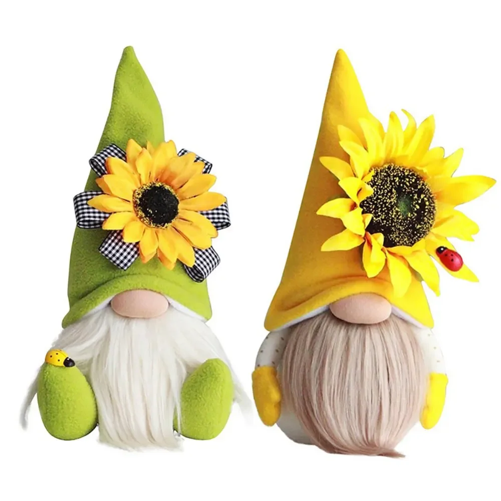 1PC Sunflower Navia Bee Elf Gnome Faceless Doll Bumblebee Gnome Scandinavian Home Plush Dwarf Window Desktop Decoration Crafts