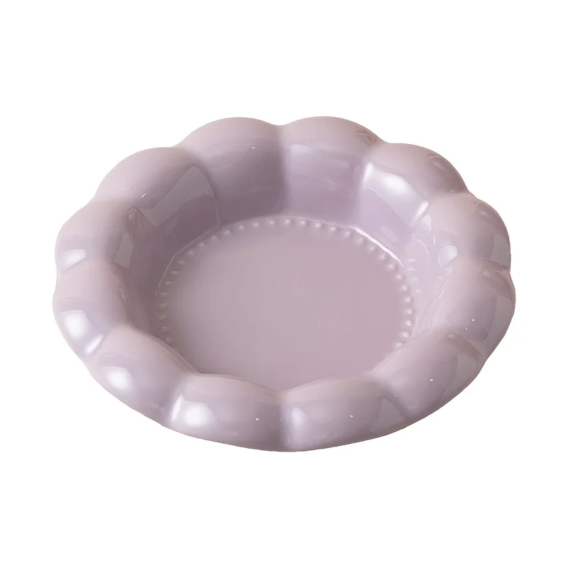 Cream-Colored Pet Bowls Ceramic Bowls for Cats Dogs Multi-Color Flower Shaped Food Bowl Cat Feeder Pet Delicate Tableware