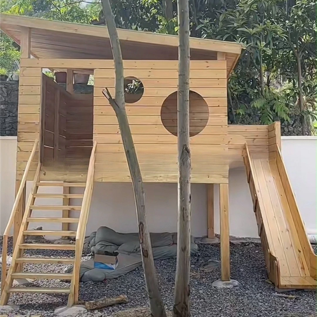 Preservative wood frame high cottage courtyard outdoor assembly garden shade gazebo all solid wood house