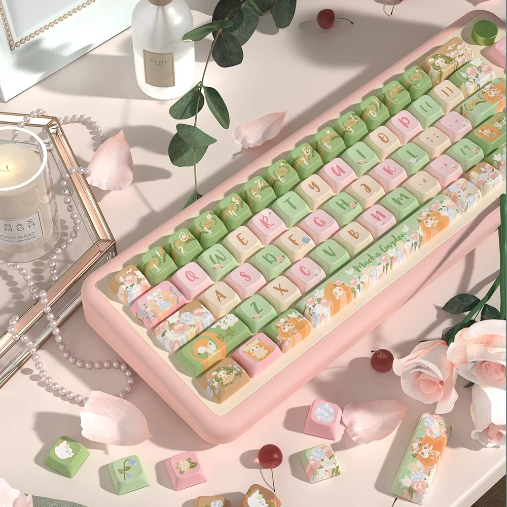 Muxia Garden, original theme keycap MDA height, little fresh girl creative keyboard cap