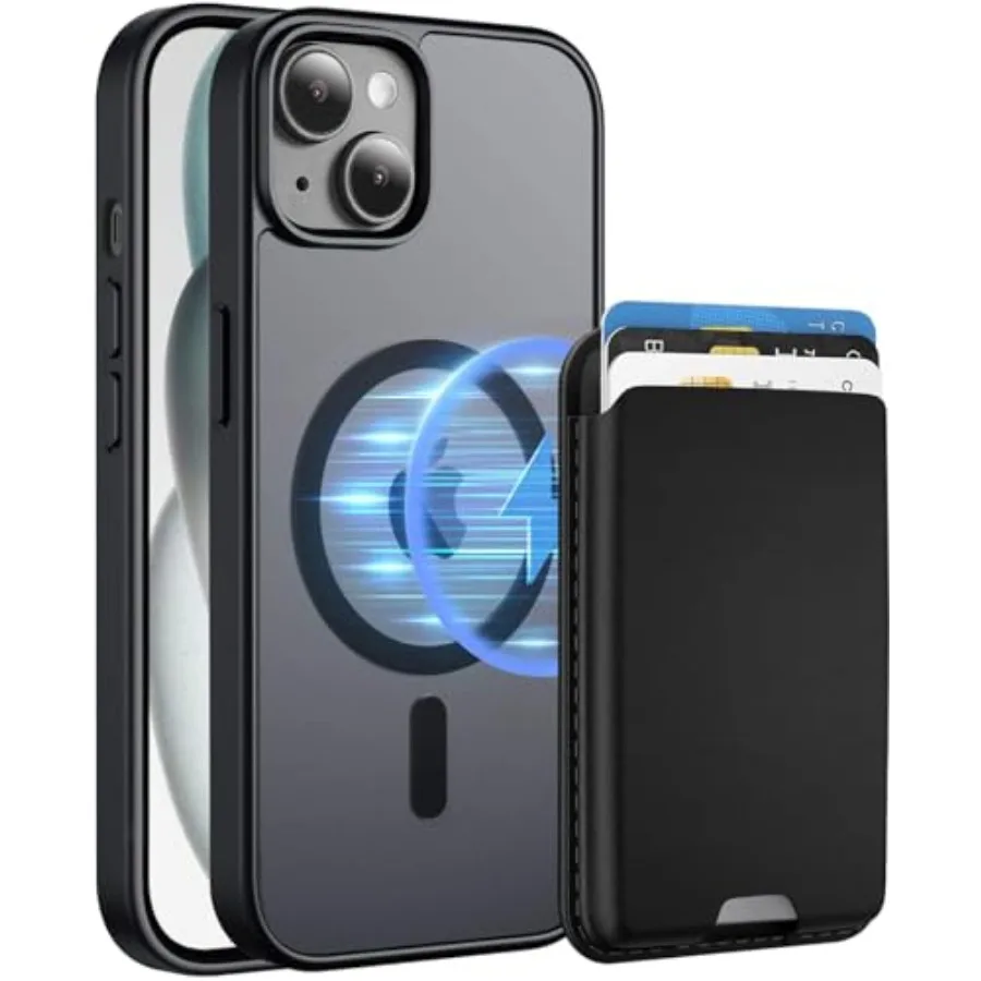 

Magnetic for iPhone 14/iPhone 13 Case, Detachable Magnetic Wallet with Card Holder, [Fit for MagSafe] Military-Grade Shockproof