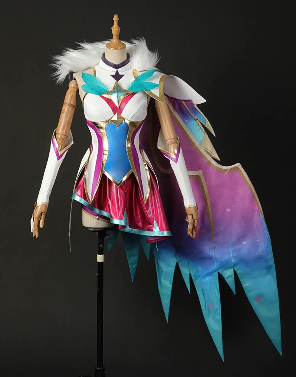 Game LOL Star Guardian Xayah Cosplay Costume Xayah Cosplay Dress with Cloak for Halloween Carnival