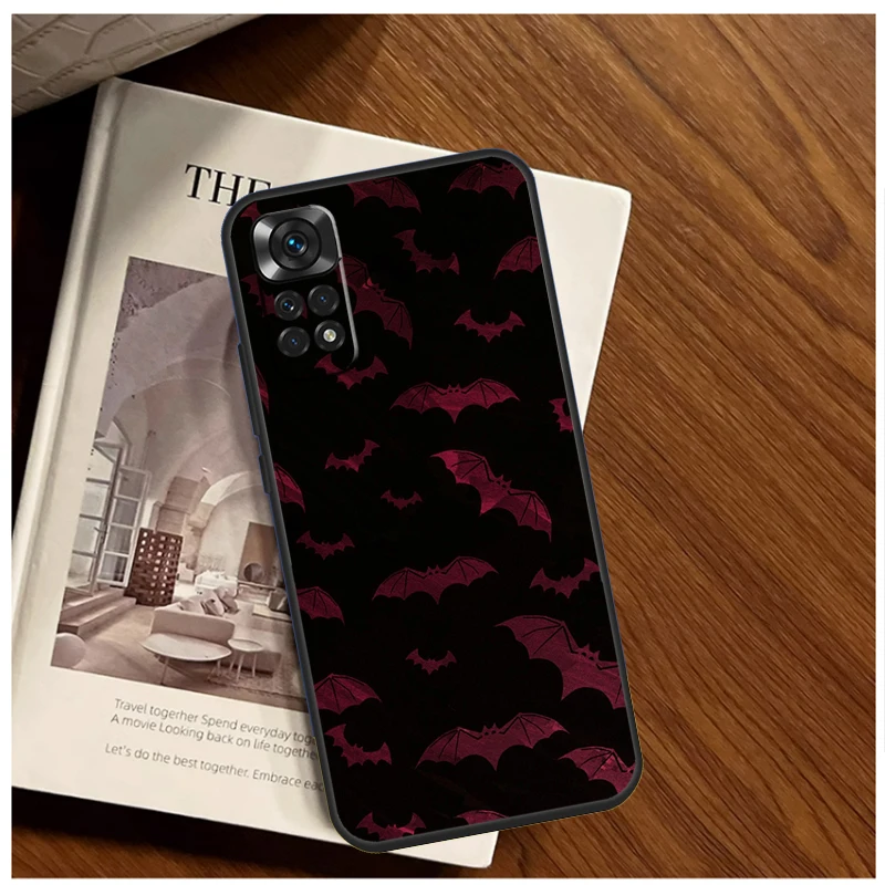 Goth Vampire Bat Gothic Case For Xiaomi Redmi Note 13 Pro 8 9 10 11 12 Pro 12S 11S 10S Redmi 12 10C 12C 13C Coque