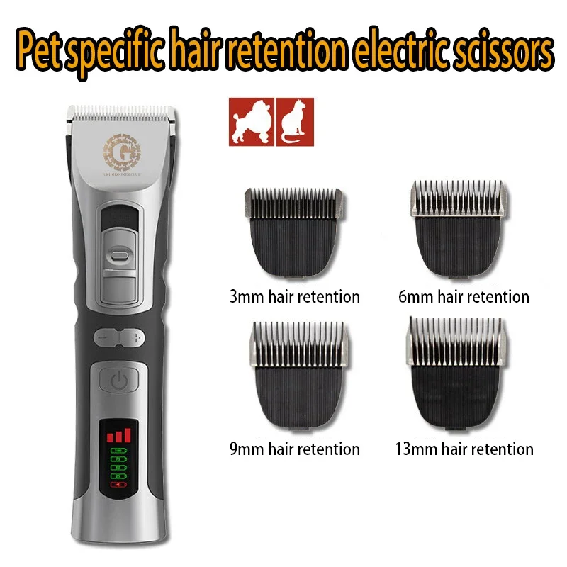 Professional Cordless Pet Grooming Kit for Dogs And Cats - Animal Clipper Kit with Adjustable Blades for Home Trimming