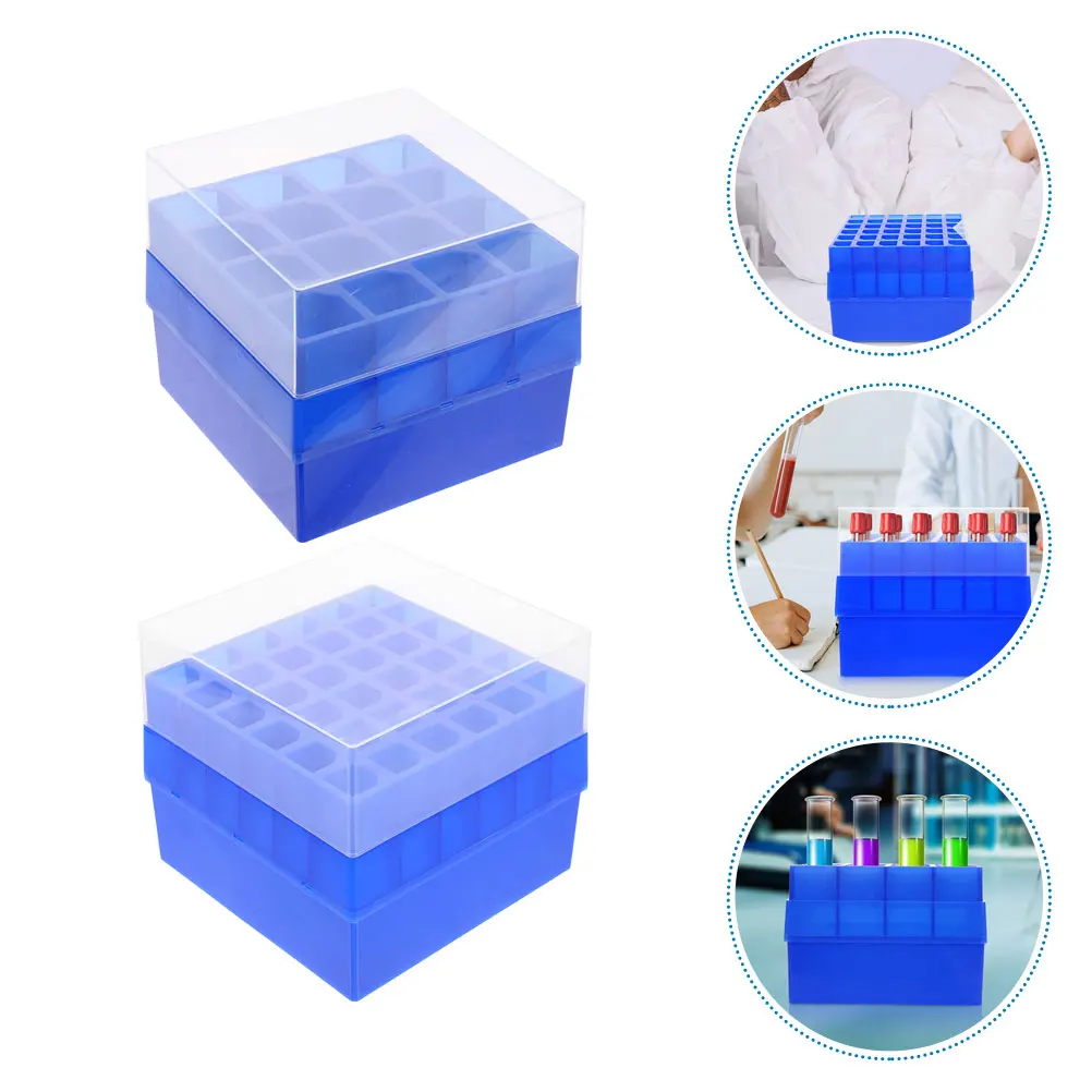 

2 Pcs Refrigeration Cartridge Number Holder Sample Bottles Specimen Pots Plastic Test Tube Rack Travel