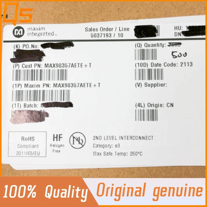 New Original AKK MAX98357AETE+T MAX98357AETE  TQFN-16-EP AB Class Performance PCM Class D Amplifier Chip