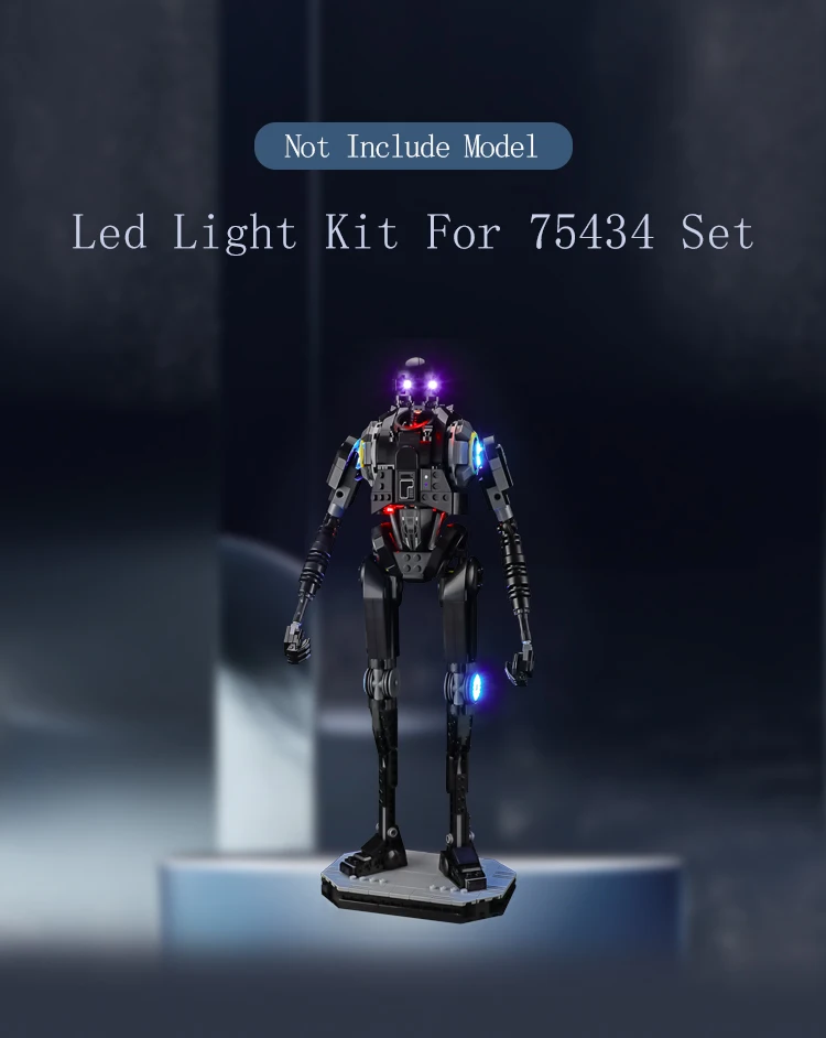 مجموعة الإضاءة لـ LEGO Ando K-2SO Security Robot Starings Wars 75434 لا تشمل كتلة البناء (مجموعة إضاءة LED فقط)