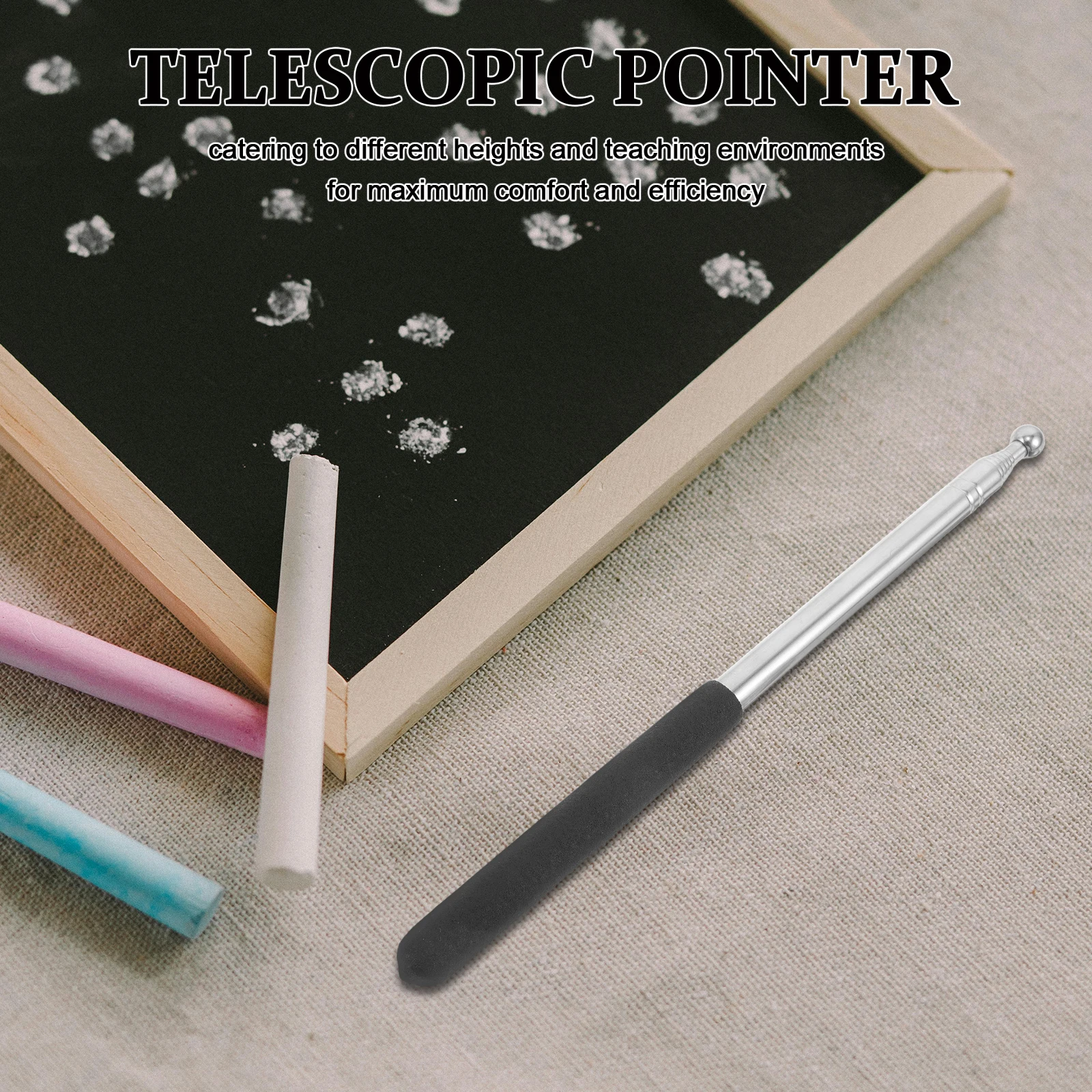 2pcs Telescopic Pointer Stick Lightweight Stainless Steel Retractable For Classroom Teaching Tour Guide Presentations Board