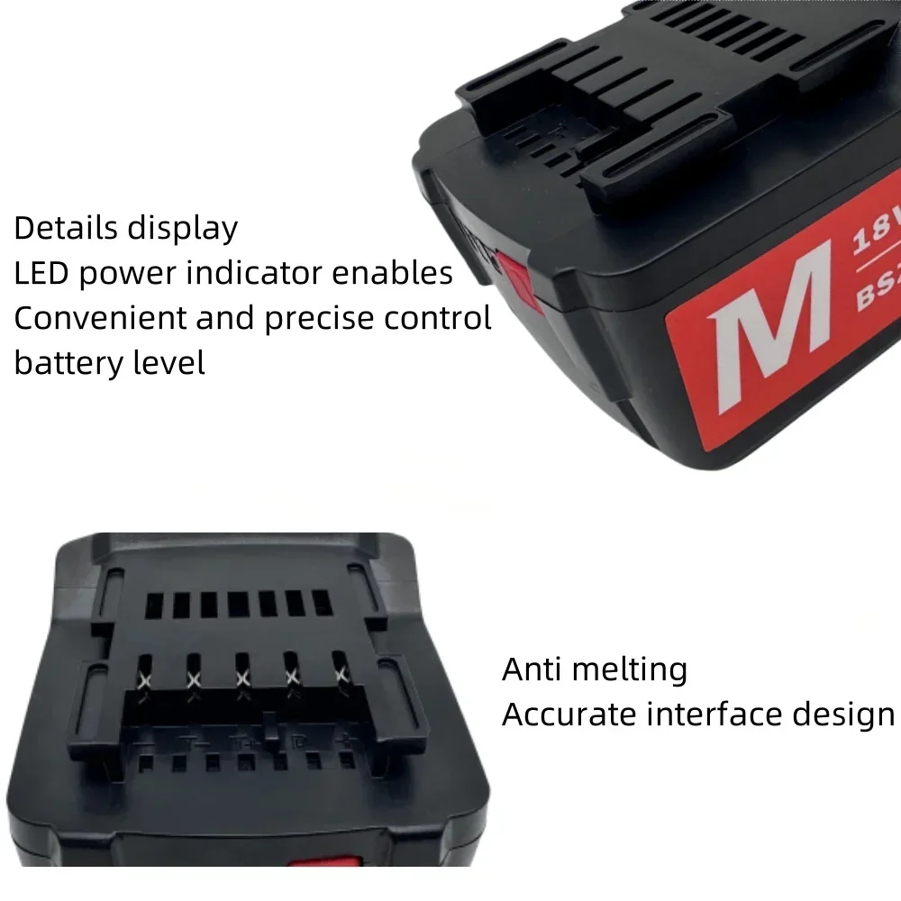 Bateria para ferramenta elétrica sem fio Metabo, Drivers de broca, Martelos de chave, 18V, 9000mAh, 9.0Ah, 625592000, 625591000