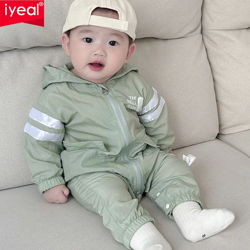 IYEAL 2026 New Baby Korean Version Windproof And Sun Protection Jumpsuit Baby Boys And Girls Casual Sportswear Outdoor Wear