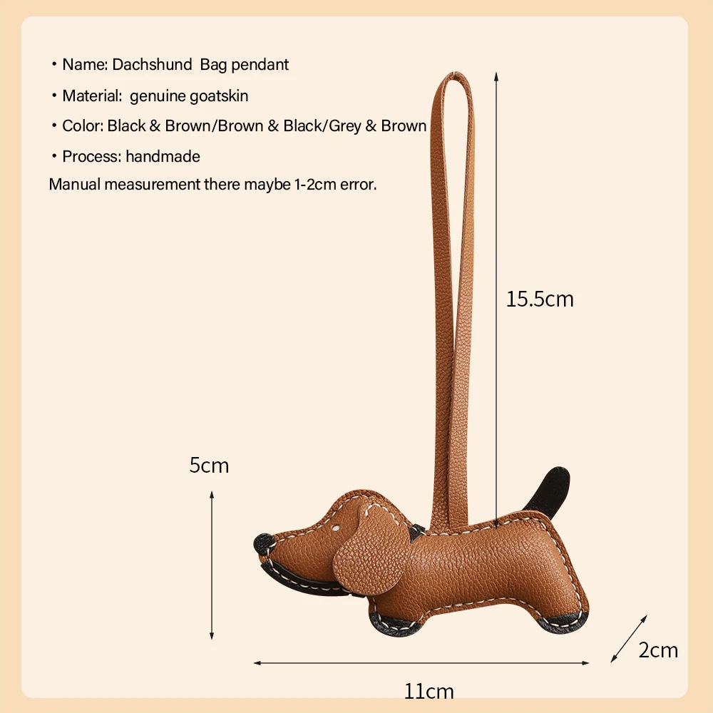 Borsa in pelle di mucca con ciondolo a forma di cane bassotto, ciondolo per borsa, accessori, ornamento animale, regalo fai da te per borsa tote MiuMiu