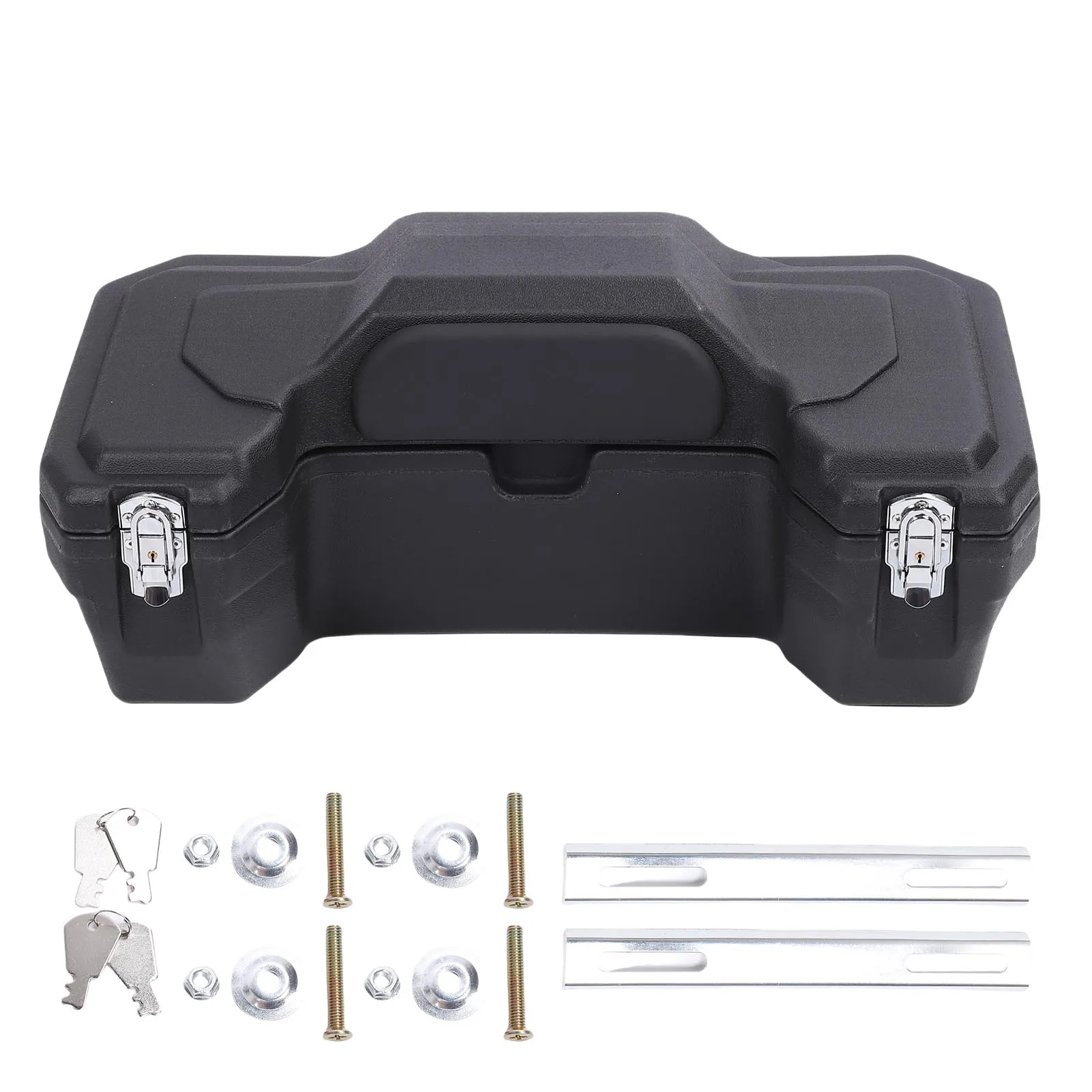 ATV Rear Storage Box 55L Large Capacity Rain Proof ATV Rear Luggage Box with Backrest and Safety Lock for Hiking Camping