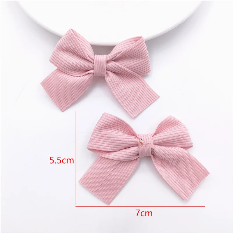 20 sztuk 7*5.5CM tkaniny Bowknot aplikacja dla DIY dziecięca spinka do włosów kapelusz nakrycia głowy rzemiosło łatki ozdoba dekoracyjna odzież