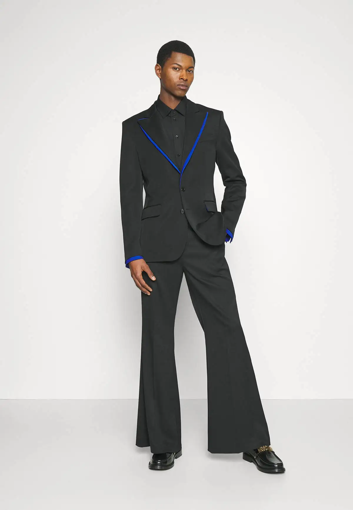 Runway Wedding Tuxedos Blue Peaked Lapel Plus Size Men Suit Fashion 2 Pcs Jacket Pant Groom Evening Blazers For Prom Customized