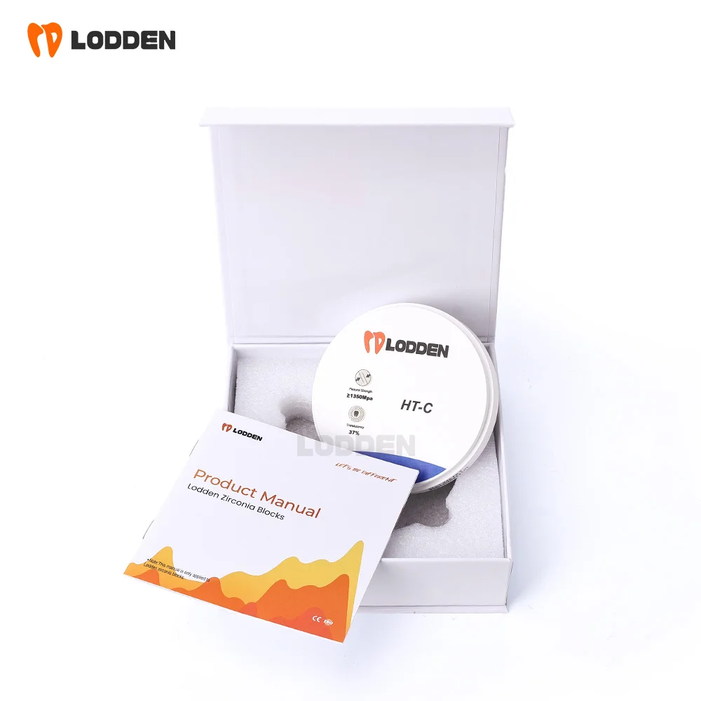 Lodden 98mm HT Zirconia Block Color Zirconium Disc for CAM CDM 37% Transparency 1350 High Strength Dental Material