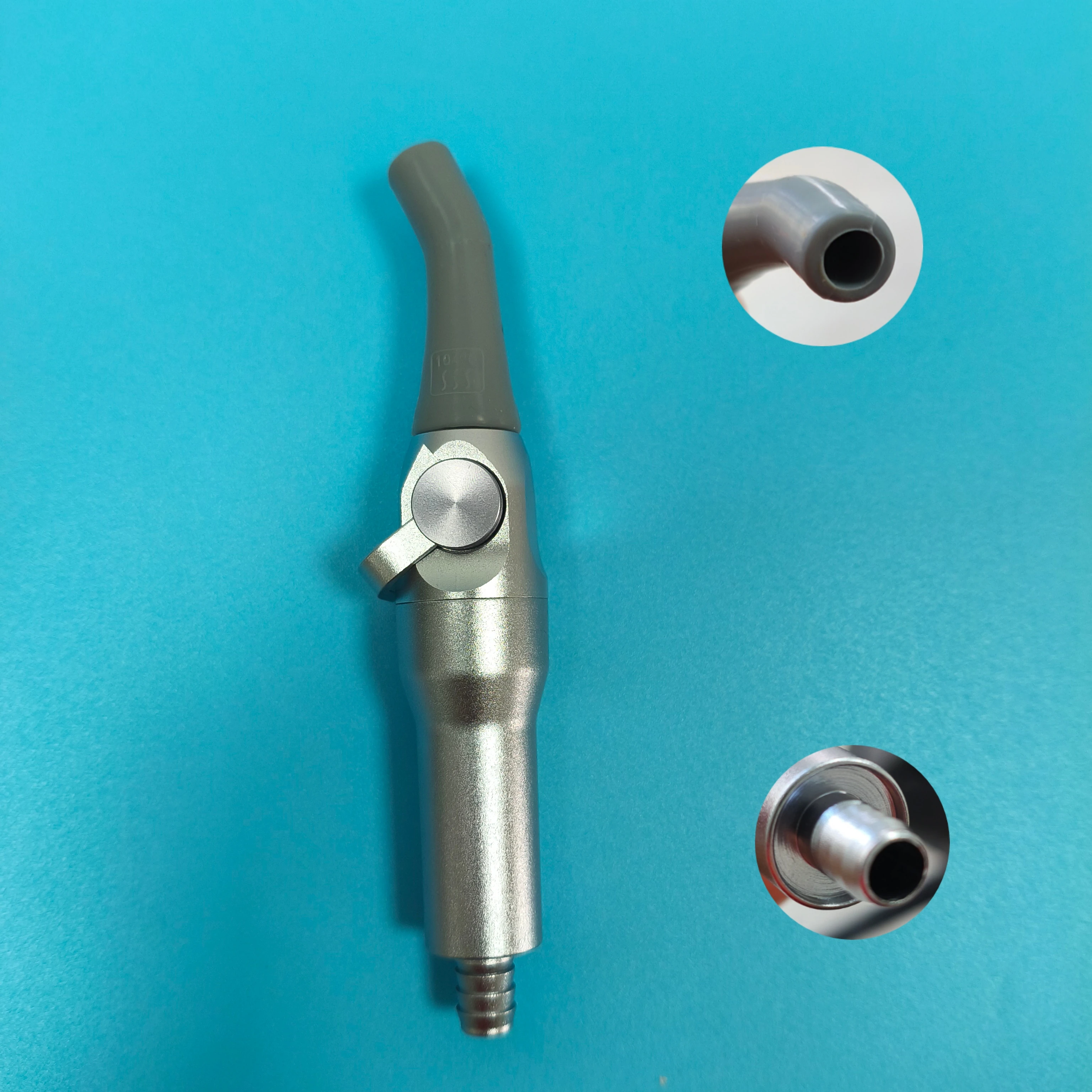 7mm upgraded High quality Autoclavable Weak Suction metal Handle Dental Universal Saliva Swivel Sucker suction metal head tips