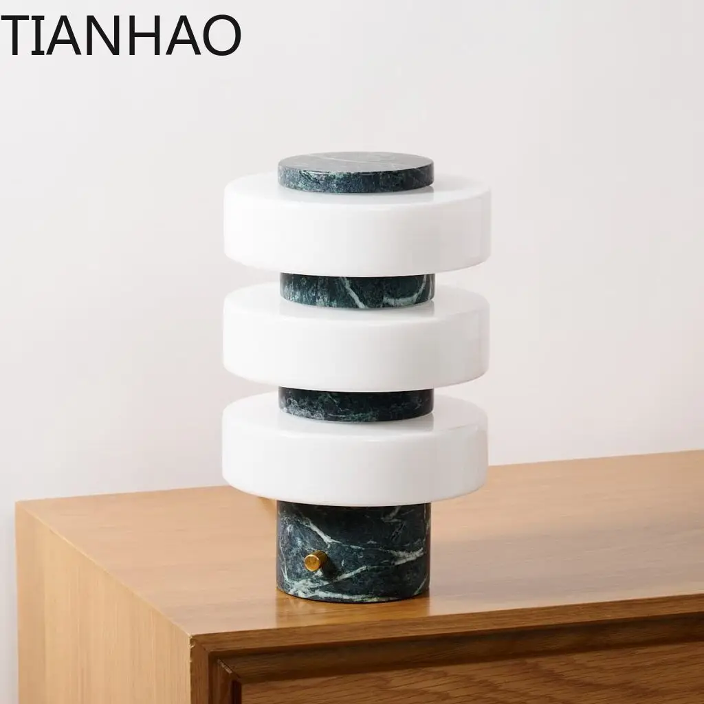 Luxury home decoration marble table lamp Modern hotel bedroom furniture Small table lamp Natural marble lamp