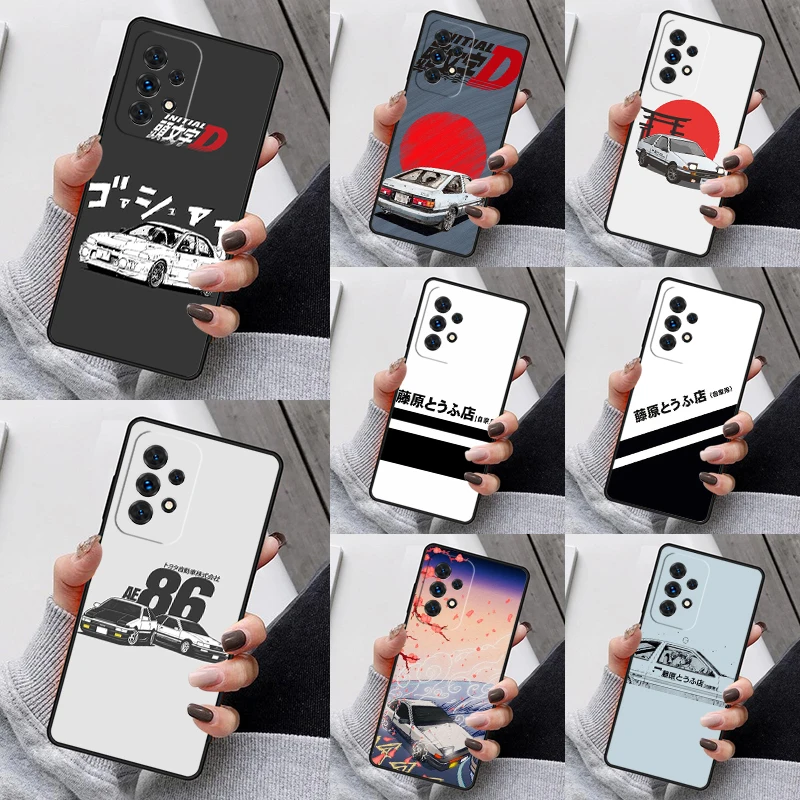 Initial D Phone Case For Samsung Galaxy S23 S21 S20 FE S24 S22 Ultra Note20 S10 S9 S8 Plus A40 A52 A12 A13 A53