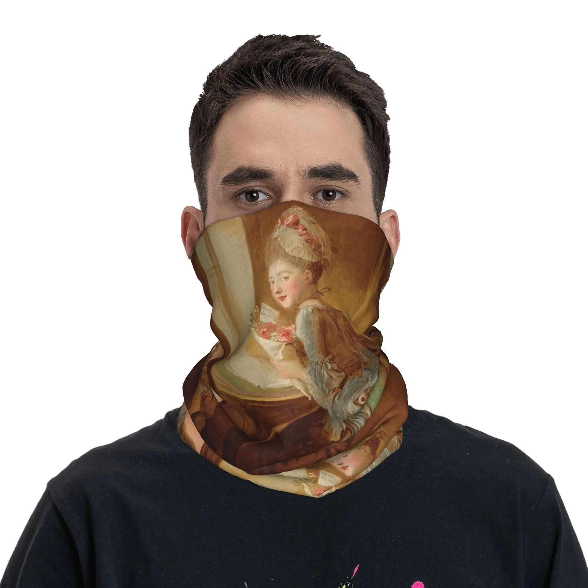 

The Love Letter by Jean-Honore Fragonard Bandana Neck Cover Printed Wrap Mask Scarf Headwear Running Unisex Adult Washable