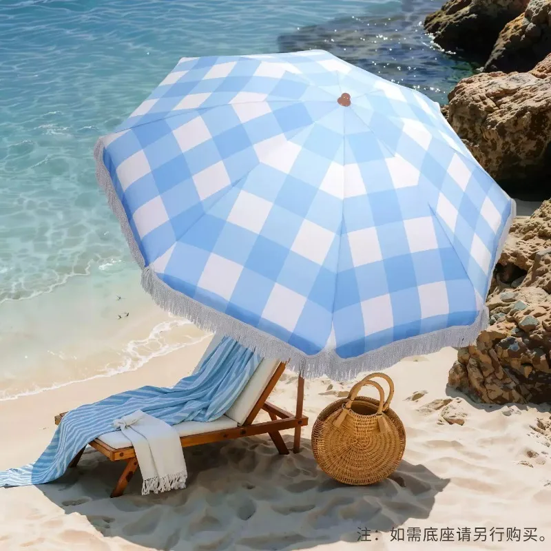 Seaside Resort Beach Umbrella Courtyard  Tassel Umbrella Sun Pool Sun Protection Terrace Parasol