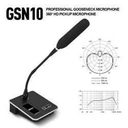 GSN10 Professional Desktop Gooseneck Microphone, Audio Microphone with XLR 5V Power Supply for Live Conference Recording, Gaming