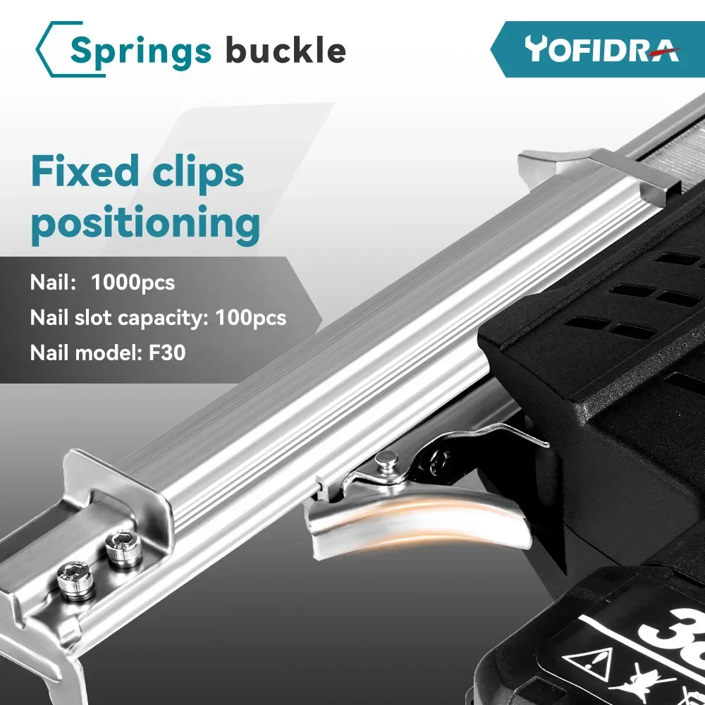 Yofidra Cordless Electric Nail Gun for Makita 18V Battery Woodworking F30 Non-stuck Nail Gun Home Portable Code Nail Gun