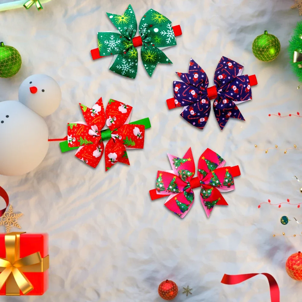 Pajarita de Navidad para perros y gatos, accesorios de aseo para fiestas y vacaciones, 50 piezas