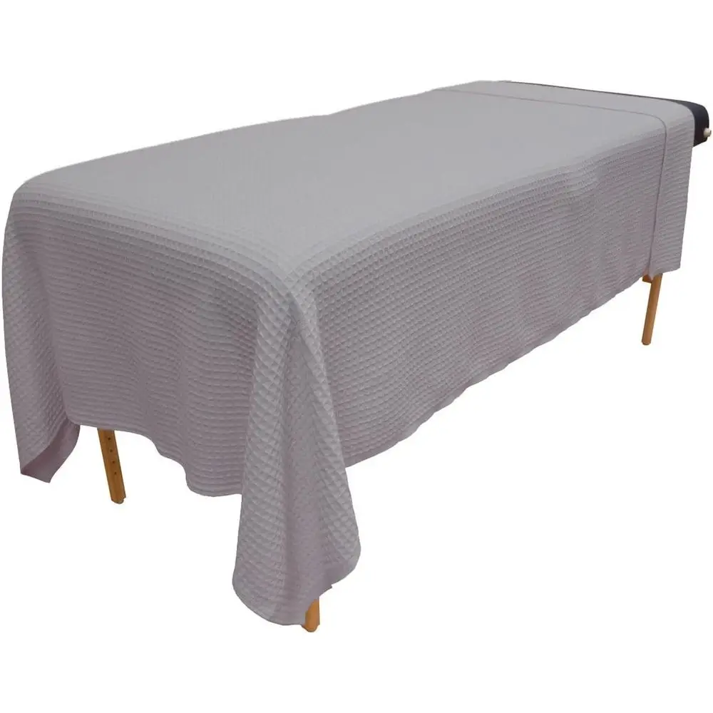 

10 Pack Massage Table Blankets - 50/50 Polyester-Cotton Blend - 66x90 inches - Gray
