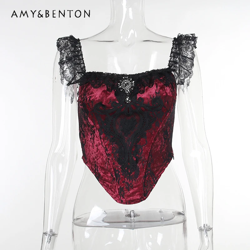 

Gothic Dark Style Mature Women's Skirt 2025 Autumn New Vintage Design Sweet Cool Sexy Lace Lolita Hot Girl Mermaid Skirts Ladies