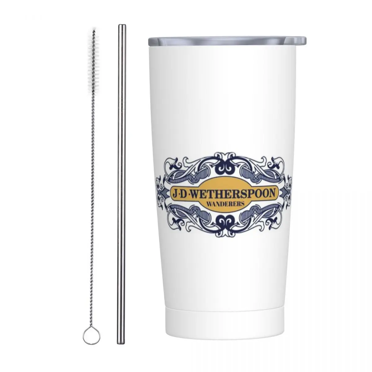 Wetherspoon Wanderers Shirt Stainless Steel Tumbler Vacuum Insulated Mug Thermal Cold Cup Straw With Lid 20oz