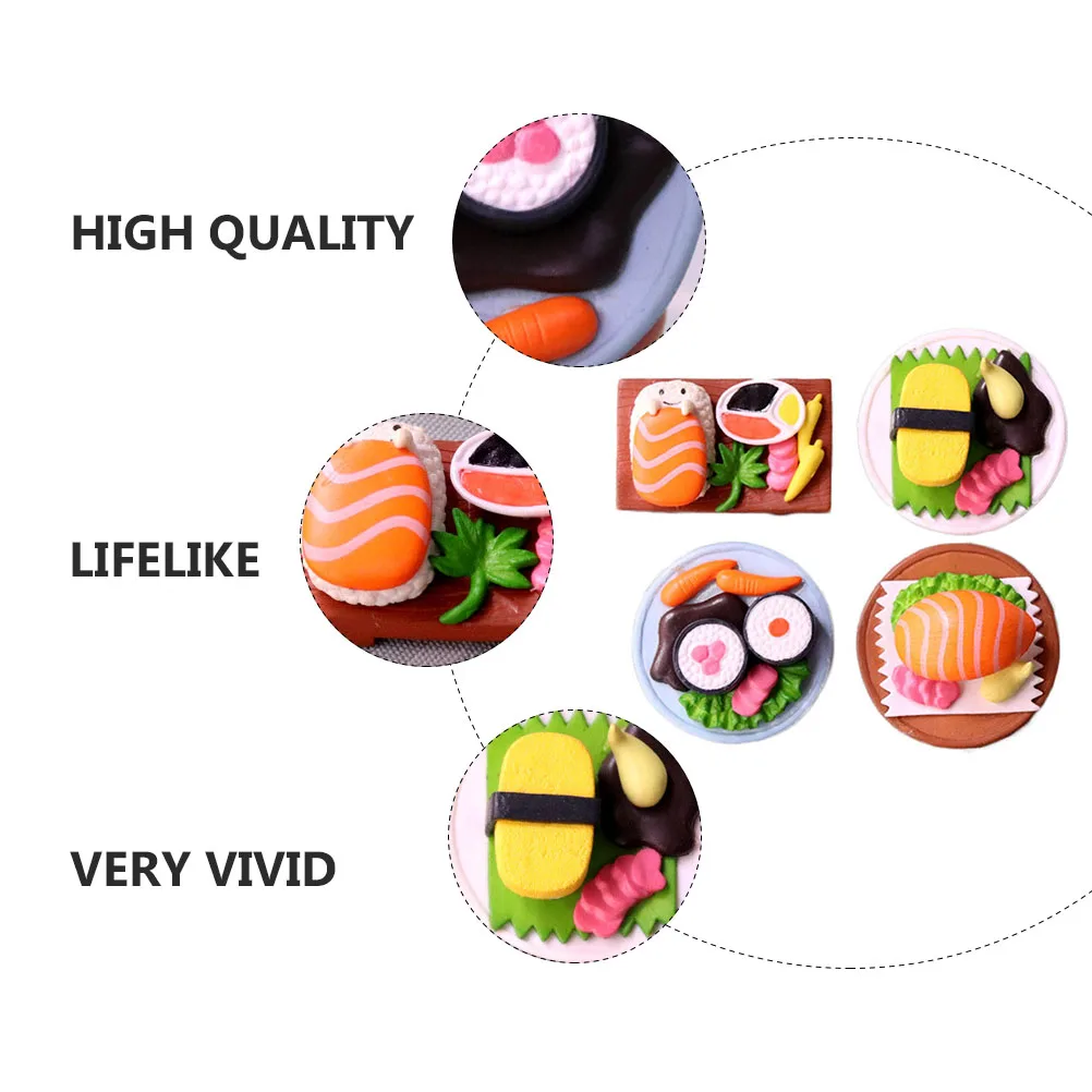 

4 Pcs Sushi Ornaments Food Toys Model Playset Japanese for Decoration Pvc Party