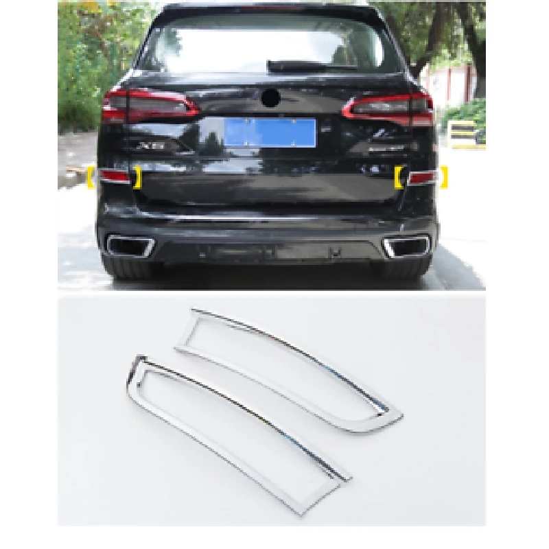 

2 шт. для BMW X5 G05 ABS Chrome лампа заднего противотуманного фонаря Cover Trim 2019 2020 2021