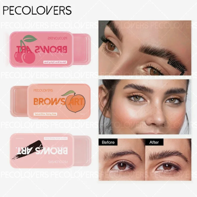 Rímel de configuração de sobrancelha com aroma de frutas, gel à prova d'água, cera de estilo de sobrancelha fácil de aplicar