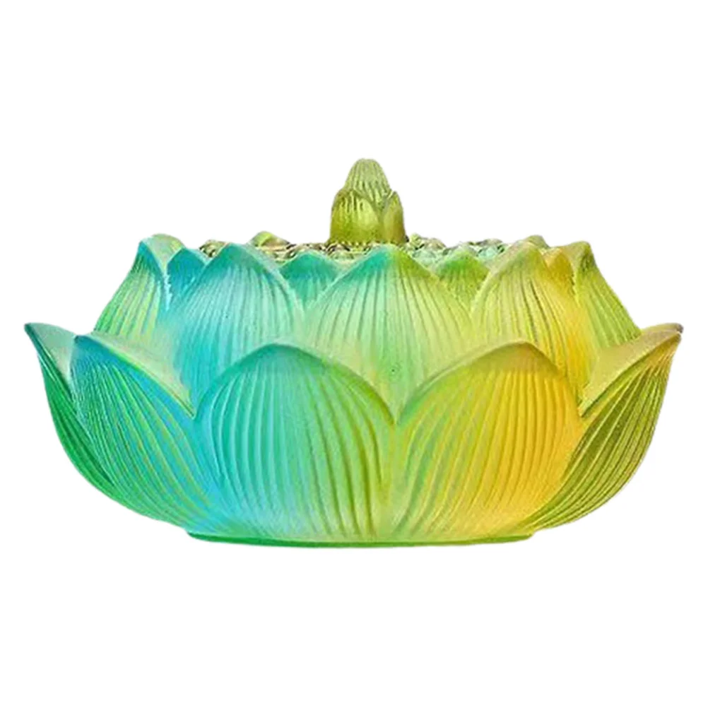 

Vintage Glass Lotus Incense Holder Retro Small Desktop Censer Home Decoration Aromatherapy Incense Burner Desktop Censer