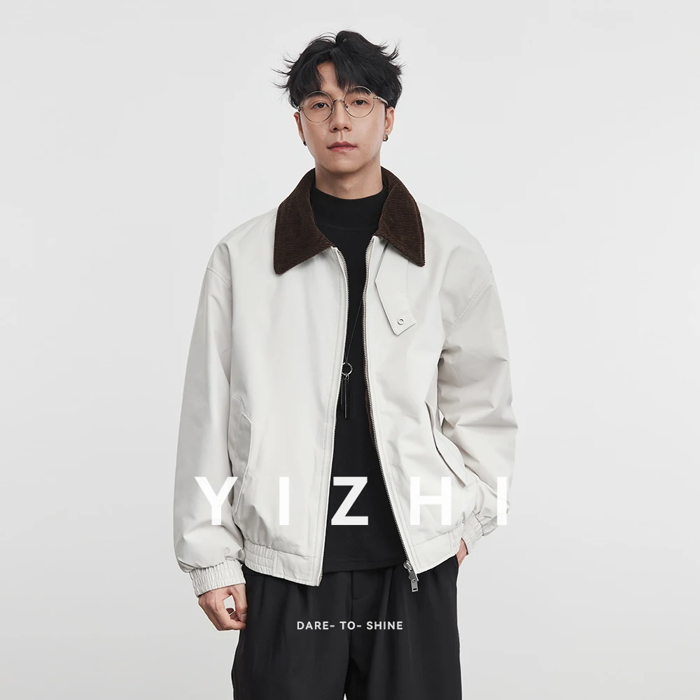 

Men's Fashion Old Money Barn Jacket Style Lapel 90% White Duck Down Puffer Coat 2025 Winter New Short-Length Trendy Jacket Out