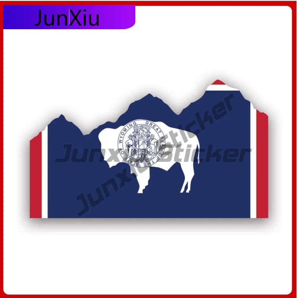 

Wyoming State Rocky Mountains Sticker Creative Decals Uv Protected Wy Mountain Mt Wilderness Explore Outdoors Hiking State Flag