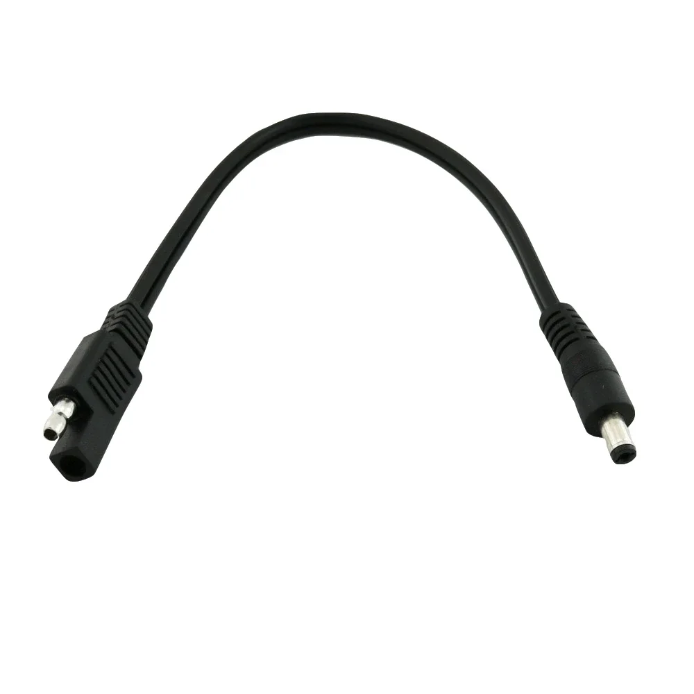 1x DC Solar Power Automotive SAE Male 12V 5.5mm x 2.1mm Male Plug Power Connector Cable Cord 18awg 25cm