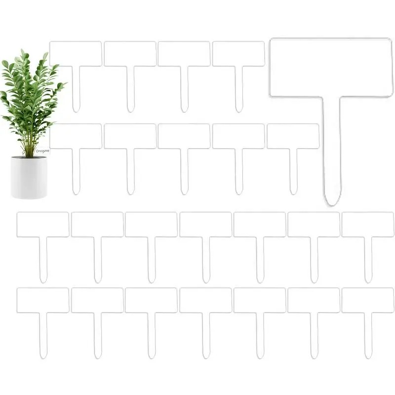 

Plant Labels For Outdoor Garden Clear Acrylic Plant Labels In T Shape Waterproof Garden Labels 24pcs Multifunctional Plant
