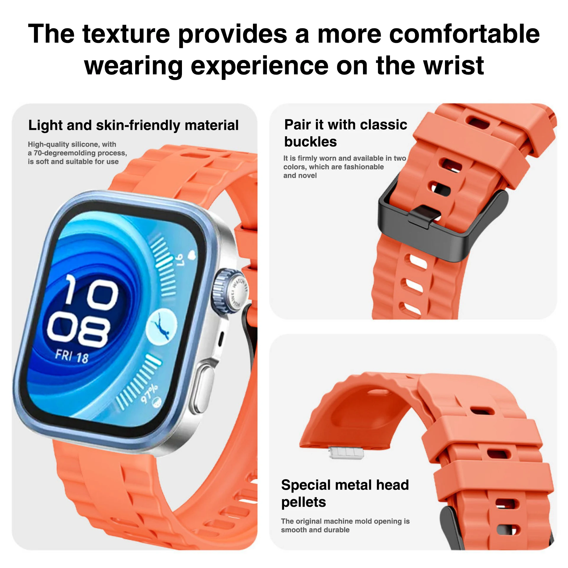 Official Matching Silicone Strap for Huawei Watch Fit 4Pro Sport Bands Replaceable Bracelet for Huawei Watch 4/3 Watchband