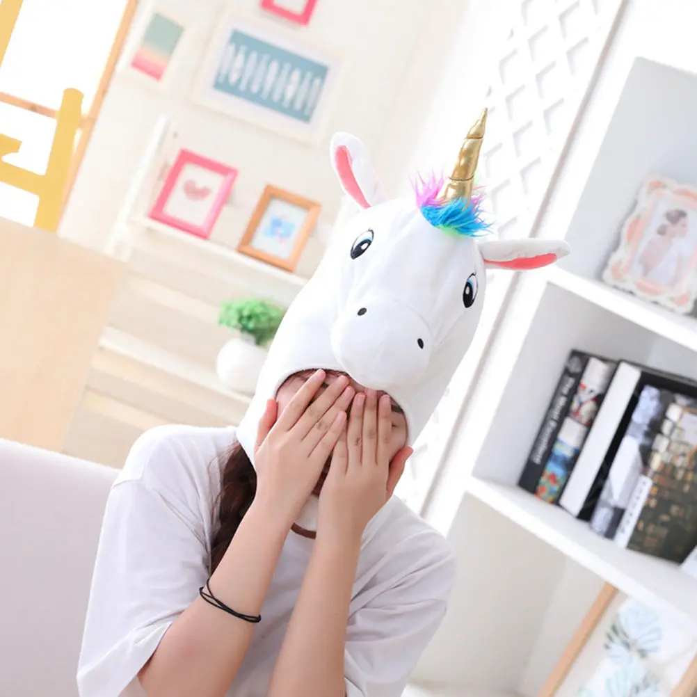 1Pcs Adorable Unicorn Design Headwear Soft Thick Material Comfortable Fit Lovely Cap for Kids Halloween Party Photo Prop Gift